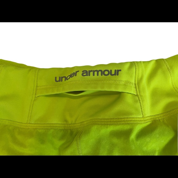 UNDER ARMOUR Women’s Polyester Neon Yellow Running Shorts Sz Small - Picture 3 of 4